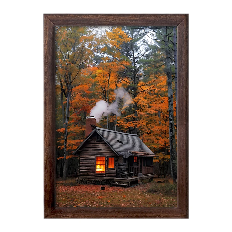 تابلو خندالو طرح کلبه ی پاییزی کد F7361