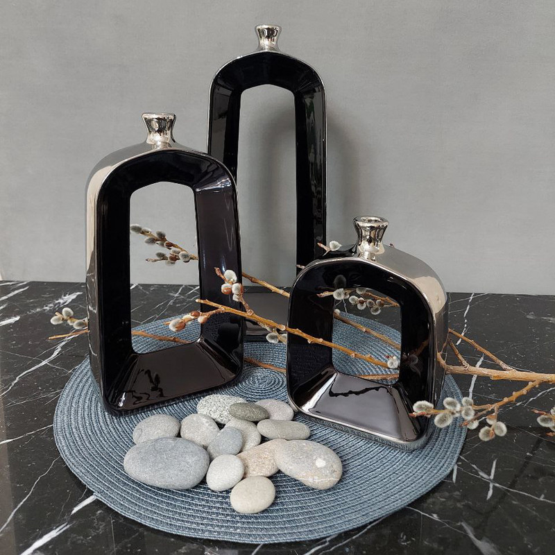 گلدان دکوری مدل مینوس مجموعه 3 عددی