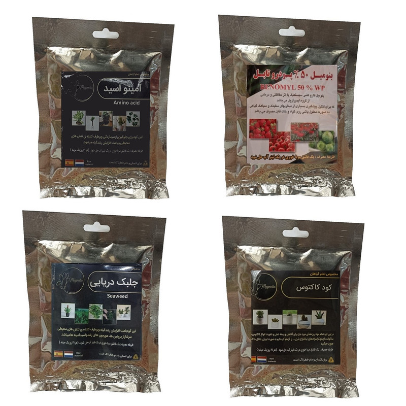 امینو اسید و بنومیل و جلبک دریایی و کود کاکتوس مدل raw material وزن 200 گرم