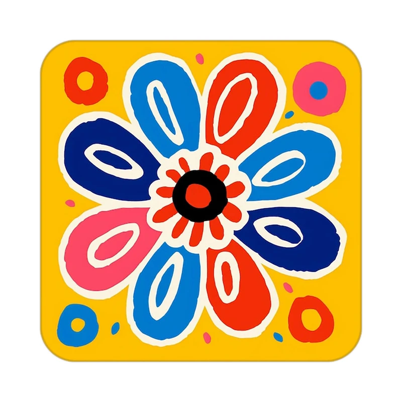 زیر لیوانی کاکتی طرح گل مدل mp17170