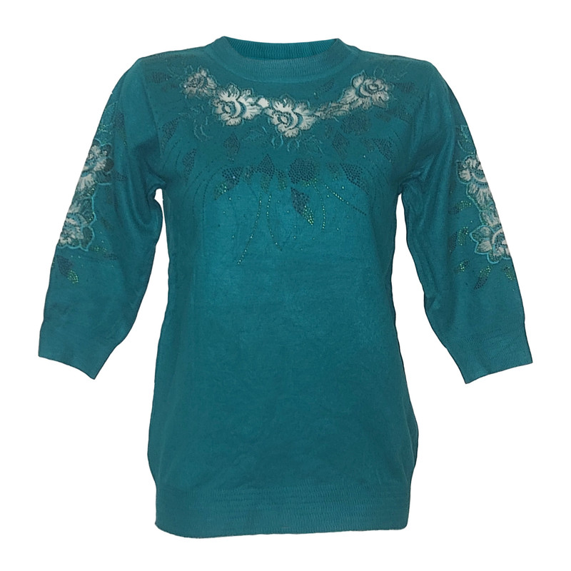 پلیور زنانه مدل گیپوری نگین دار کد 7628