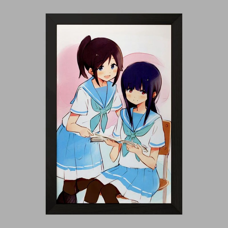 تابلو خندالو مدل کاساکی و میزور انیمه لیز و پرنده آبی کد 23822