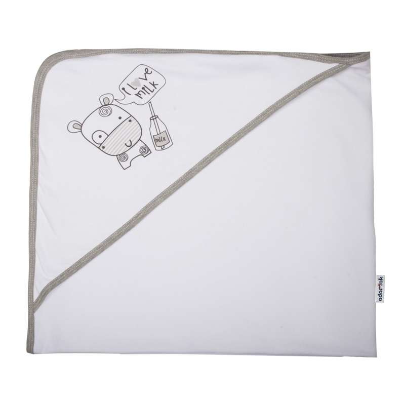 پتو دورپیچ نخی آدمک طرح مومو سایز 80x80 سانتی متر