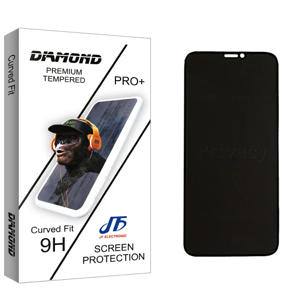 محافظ صفحه نمایش حریم شخصی جی اف مدل Diamond glass مناسب برای گوشی موبایل اپل iPhone X