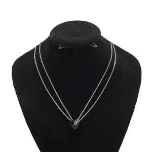 گردنبند زنانه سیکس مدل قلب SS0170 دو لاینه