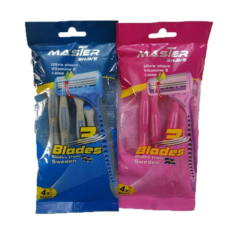 خودتراش مستر شیو مدل blades 3 مجموعه 2 عددی خودتراش مستر شیو مدل blades 3 مجموعه 2 عددی