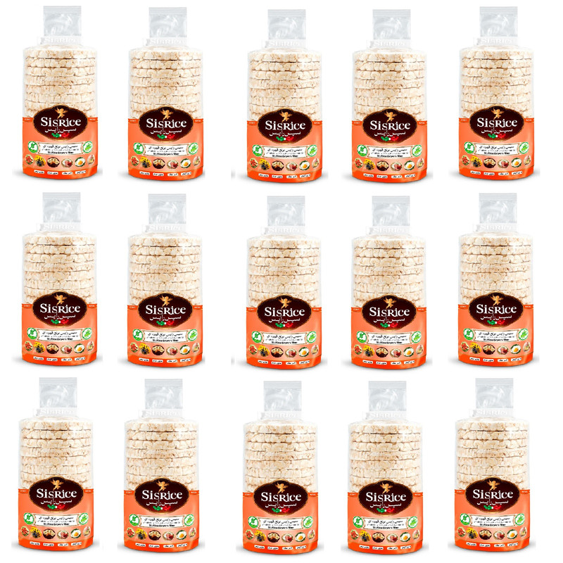 رایس کیک برنج قهوه ای بدون گلوتن سیس رایس - 120 گرم بسته 15 عددی