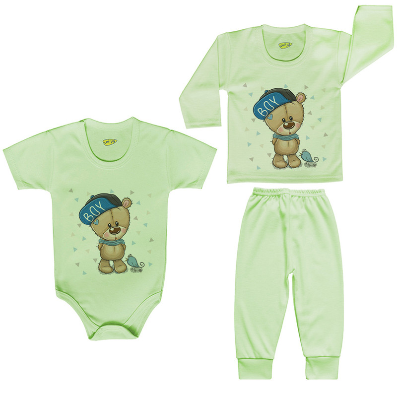 ست 3 تکه لباس نوزادی کارانس مدل PRSG-3180