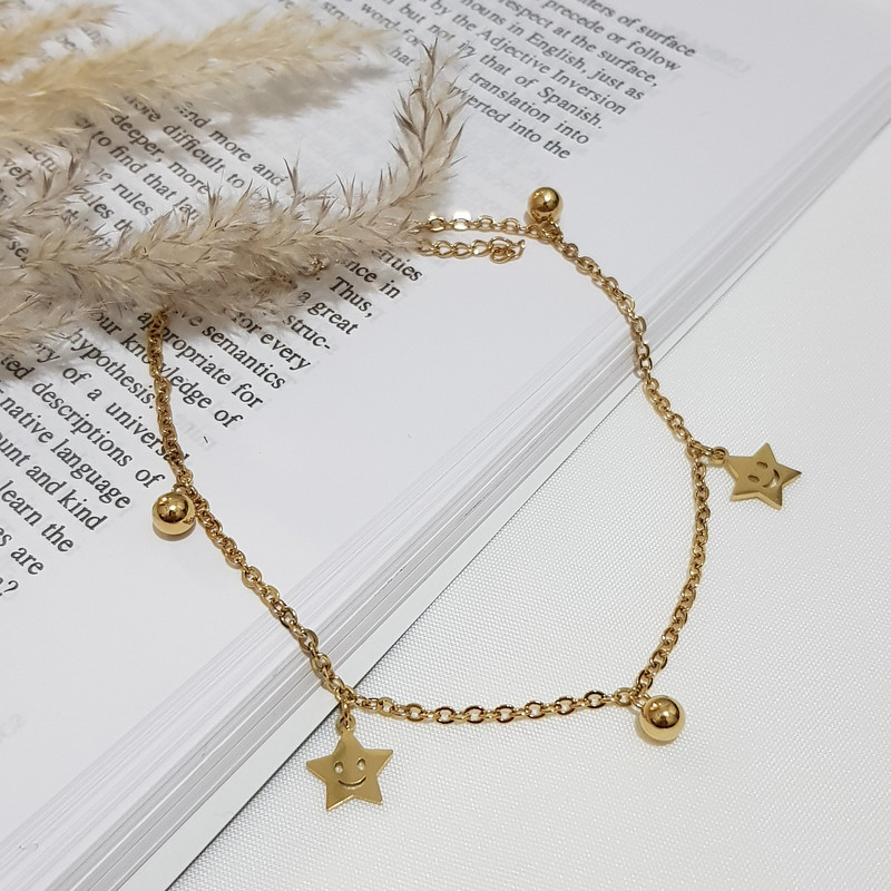 پابند زنانه مدل ستاره خندان و گوی