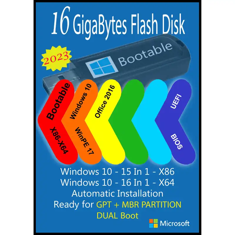 سیستم عامل Windows 10 X86/X64 2023 31 IN 1 - Office 2016 Pro Plus نشر مایکروسافت