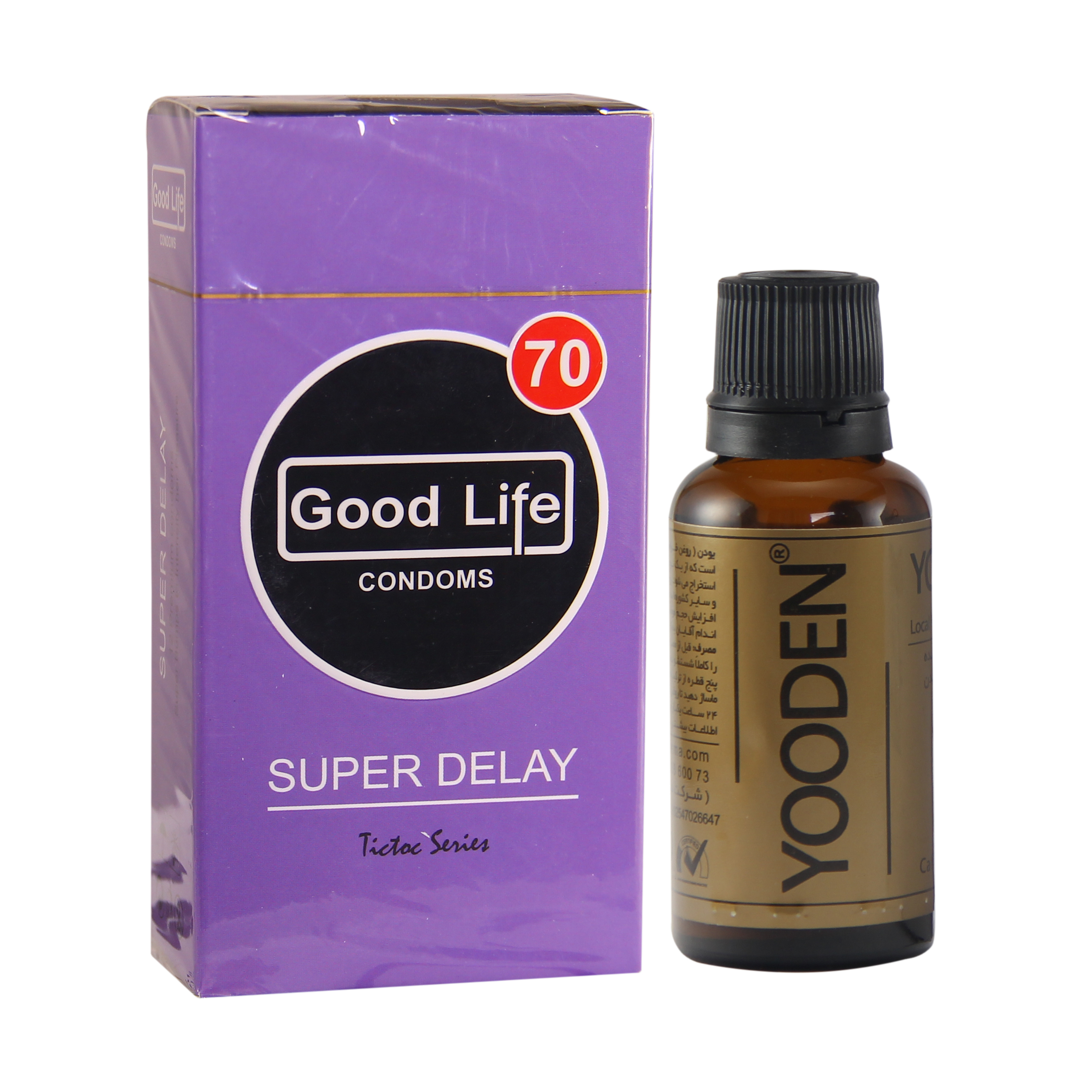 کاندوم گودلایف مدل Super Delay بسته 12 عددی به همراه روغن یودن کد 01 حجم 30 میلی لیتر