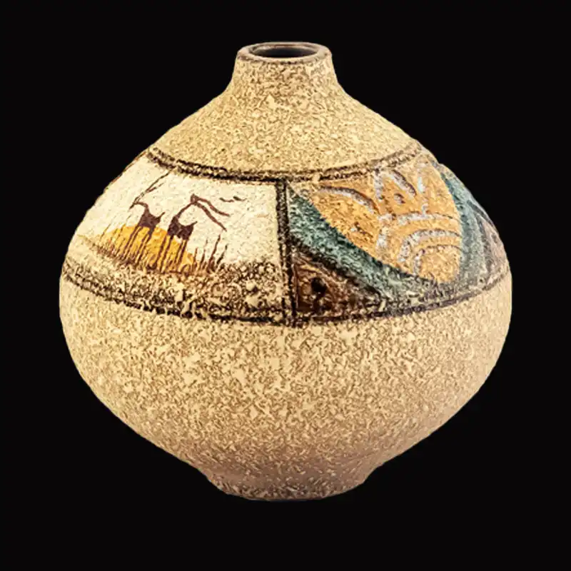 گلدان سرامیکی طرح سیلک مدل گوی کد 2