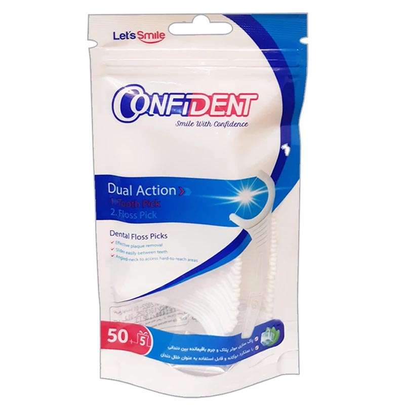 نخ دندان کانفیدنت مدل دوال اکشن بسته 50 عددی