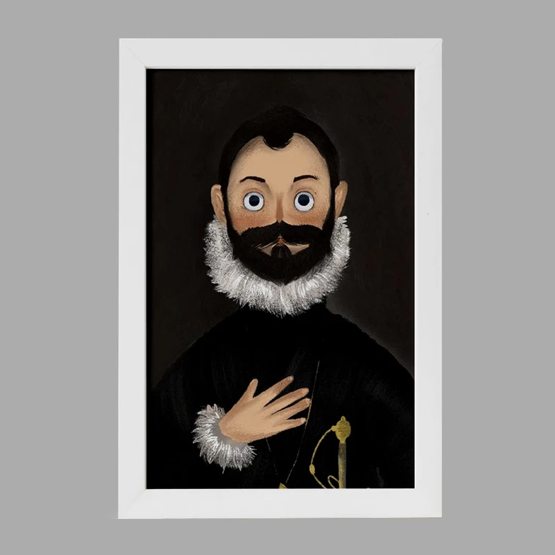 تابلو خندالو مدل شوالیه با دست روی سینه کد 23363