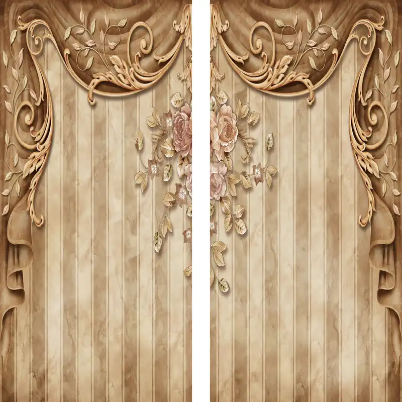 پرده مدل پانچی طرح پرده و پتینه سایز 280x145 سانتی متر