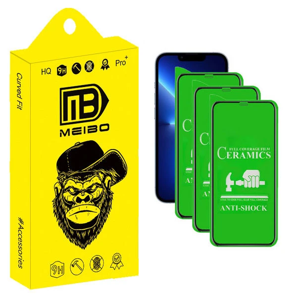 محافظ صفحه نمایش سرامیکی میبو مدل NW مناسب برای گوشی موبایل اپل IPHONE 13 PROMAX بسته سه عددی
