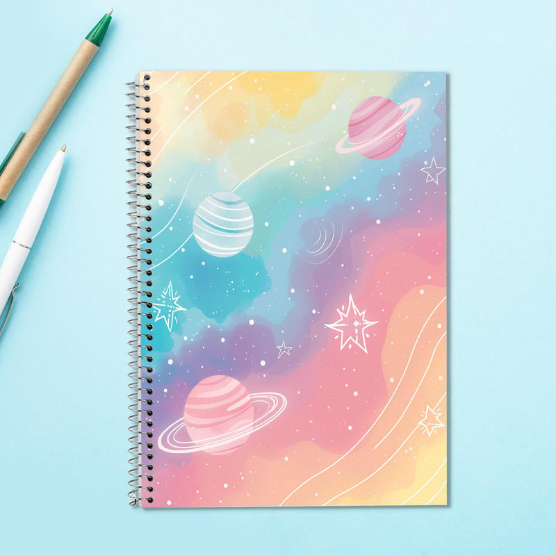 دفتر زبان 50 برگ مدوپد مدل دو خط طرح پاستیلی کد DF13574