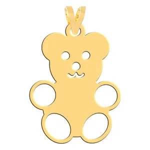 آویز گردنبند طلا 18 عیار زنانه فرشته مدل عروسک خرس WNL-000497