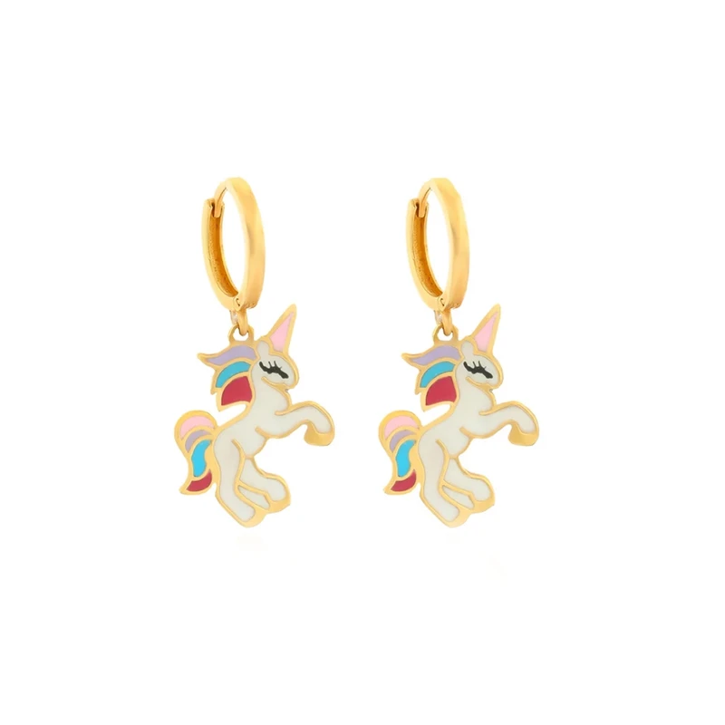 گوشواره طلا 18 عیار دخترانه هور گالری مدل AKE300