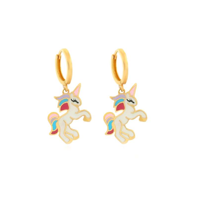 گوشواره طلا 18 عیار دخترانه هور گالری مدل AKE300