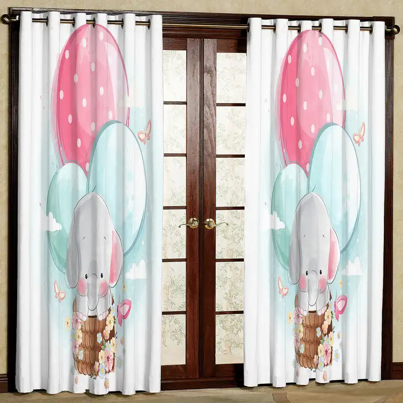 پرده مدل فیل و بالن مخمل پانچی کد 2700 سایز 200x140 سانتی متر