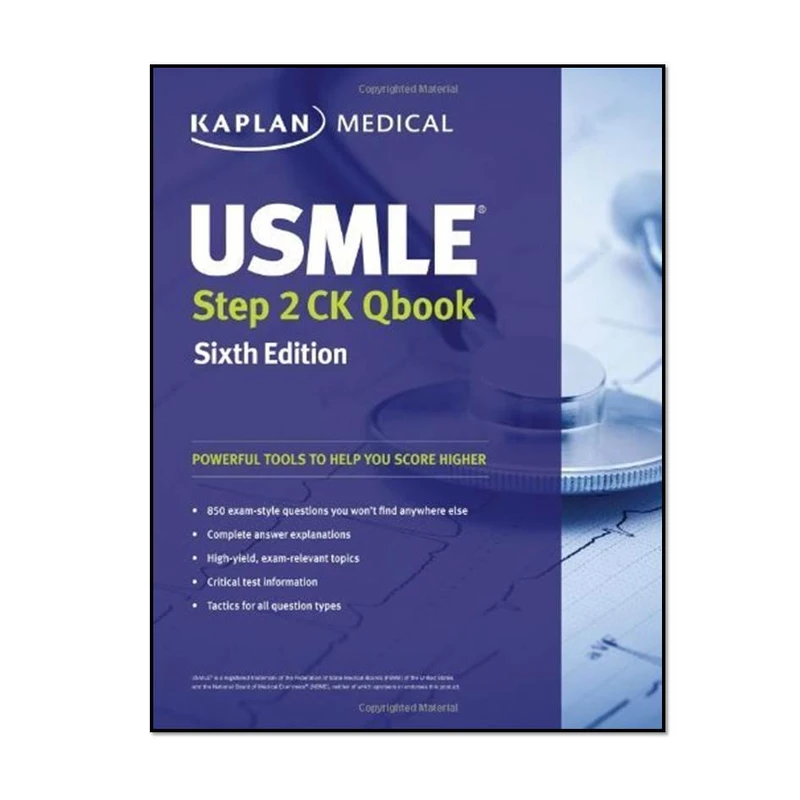 کتاب USMLE Step 2 CK QBook (USMLE Prep) Sixth Edition اثر  Kaplan انتشارات مؤلفین طلایی 