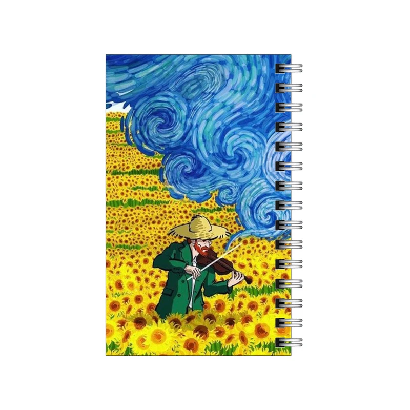 دفترچه یادداشت مدل to do list طرح ونگوگ در دشت آفتابگردان کد 6146775