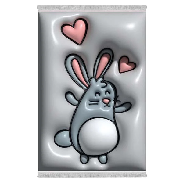 فرش پارچه‌ای دفه مدل فرشینه طرح فانتزی کد 8029