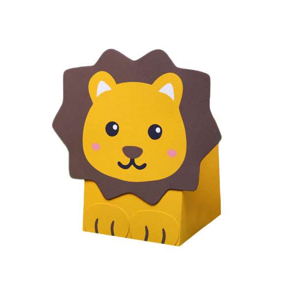 جعبه هدیه مدل کاردستی طرح شیر جنگل