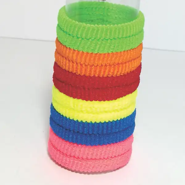 کش مو زنانه مدل حوله ای باریک مجموعه 12 عددی