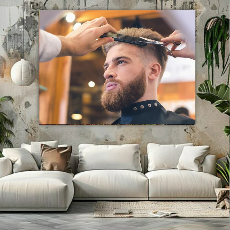  پوستر پارچه ای طرح آرایشگاه مردانه کد FP104440