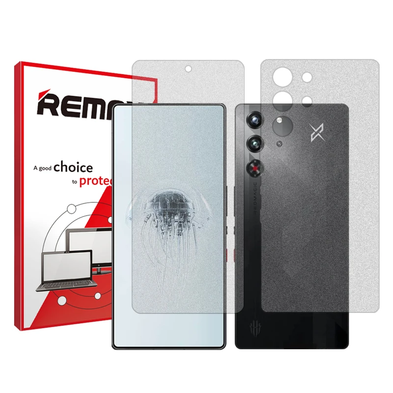محافظ صفحه نمایش مات ریمکس مدل Resistant مناسب برای گوشی موبایل زد تی ای nubia RedMagic 10 Pro به همراه محافظ پشت گوشی