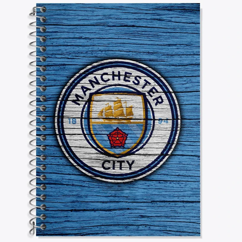 دفتر زبان 50 برگ خندالو مدل دو خط طرح باشگاه منچسترسیتی Manchester City کد 2053
