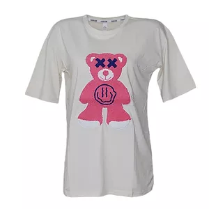 تی شرت لانگ آستین کوتاه  زنانه مدل خرس برجسته کد 2