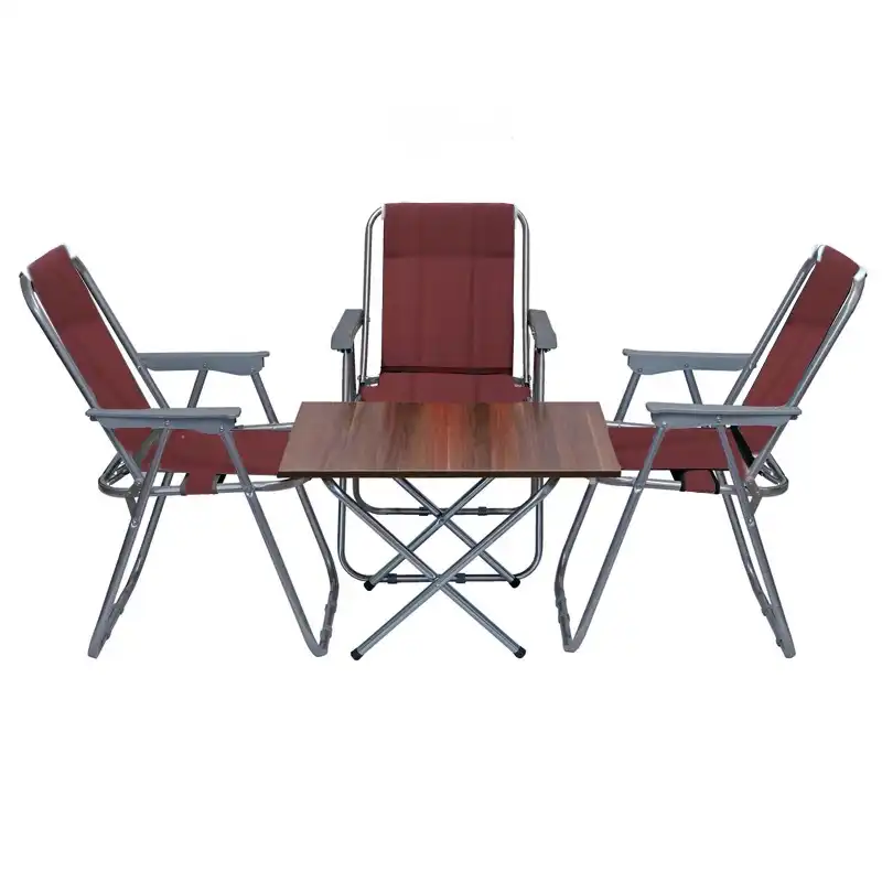 میز و صندلی سفری مدل 7 فنر تمام فوم مجموعه 3 عددی