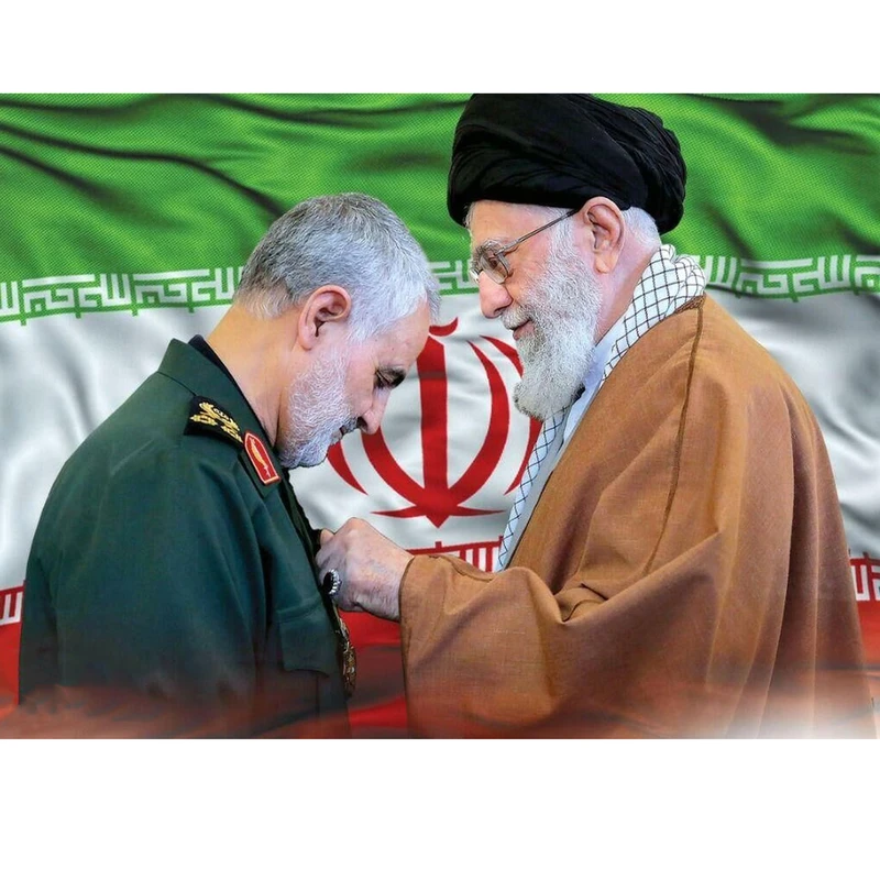 مگنت طرح شهید حاج قاسم سلیمانی و رهبر معظم انقلاب حضرت سید علی خامنه ای مدل T1062 