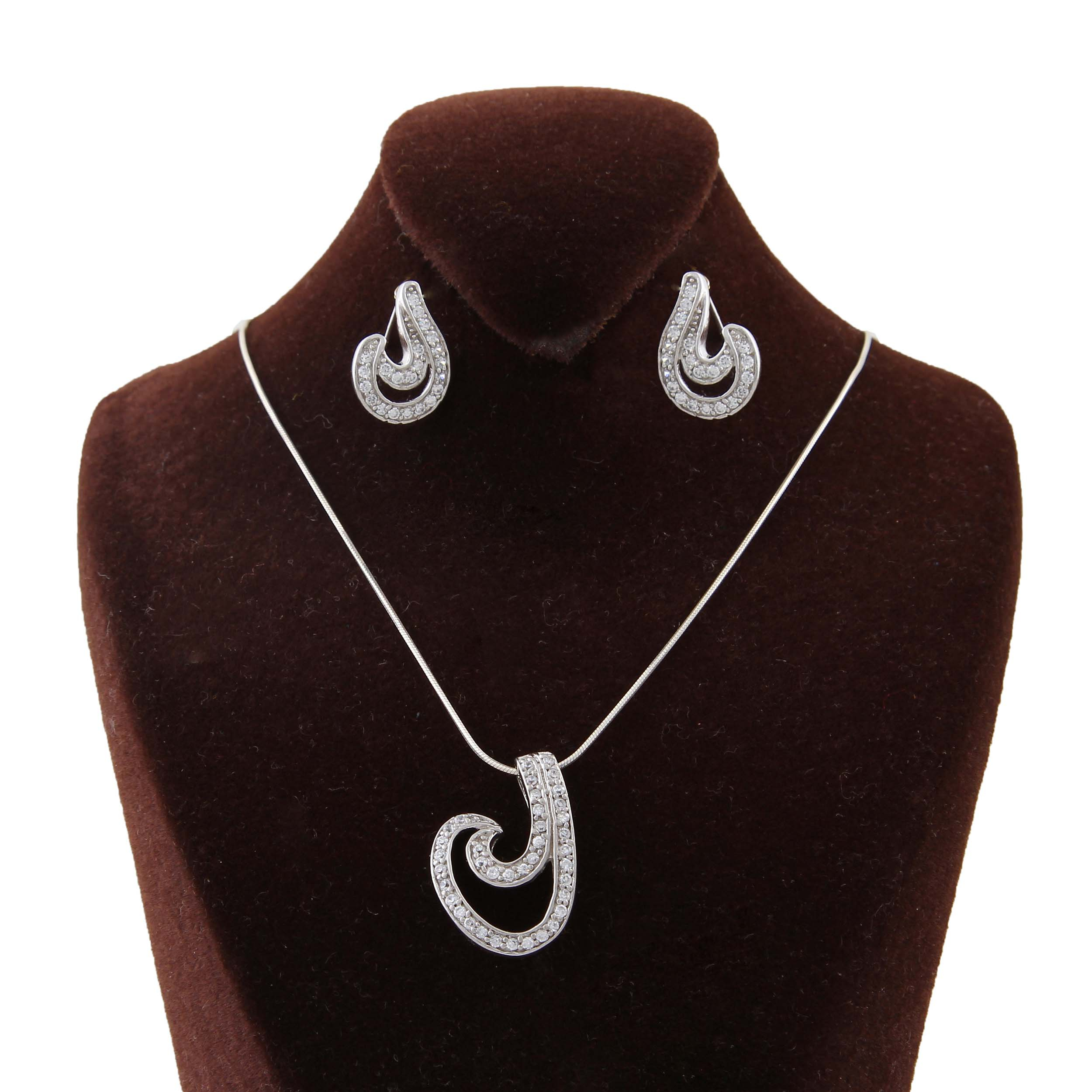 نیم ست نقره زنانه بازرگانی میلادی کد NTR_311