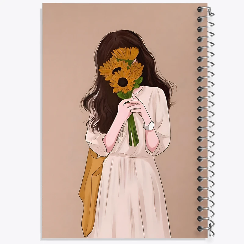 دفتر ژورنال نویسی 50 برگ خندالو مدل نقطه ای طرح دخترانه مینیمال کد F5199