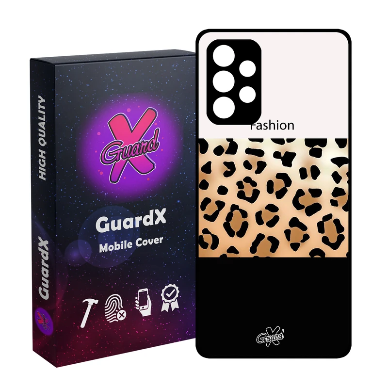 کاور گارد ایکس طرح پلنگی مدل Glass10395 مناسب برای گوشی موبایل سامسونگ Galaxy A52