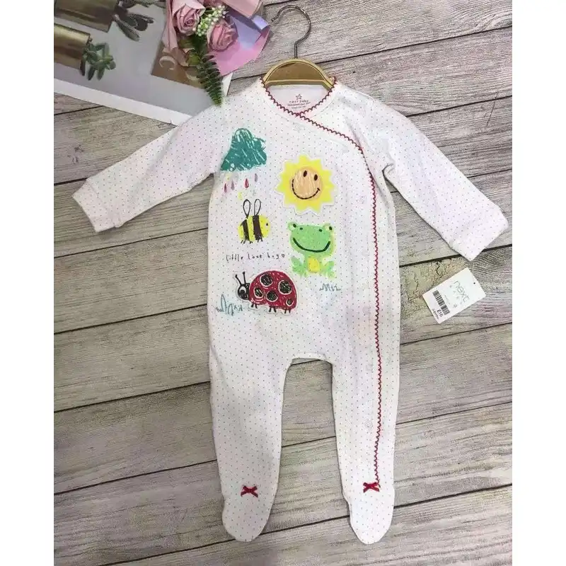 سرهمی نوزادی دخترانه نکست مدل Little Bugs کد M637