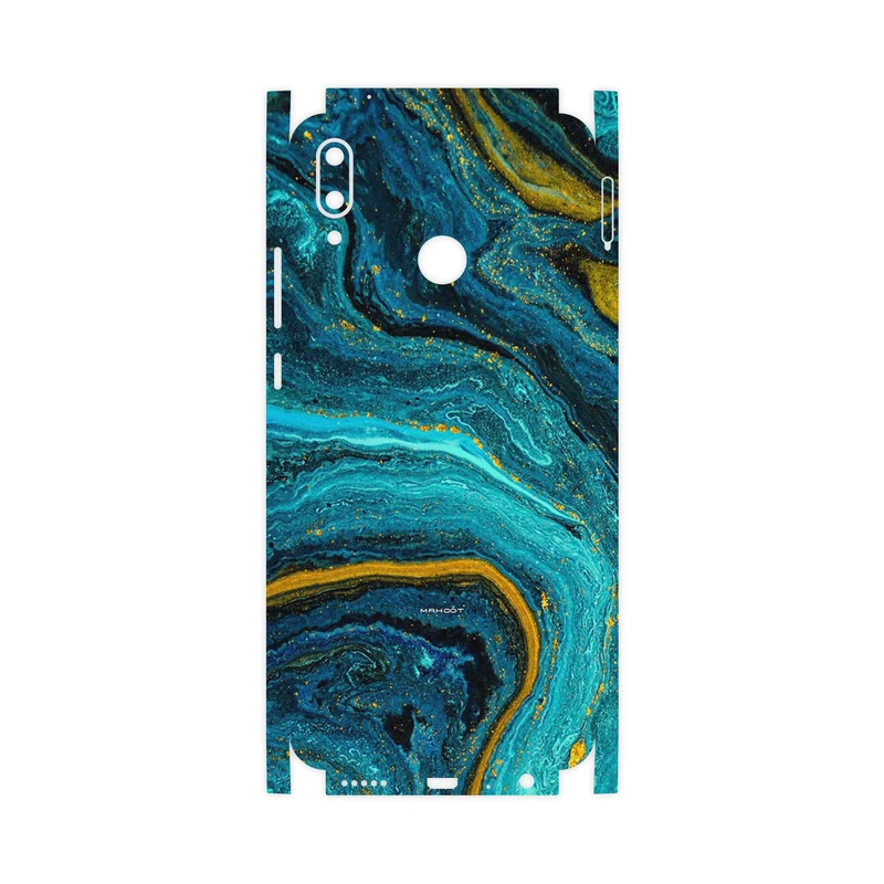 برچسب پوششی ماهوت مدل Turquoise marblewith golden streaks-FullSkin مناسب برای گوشی موبایل هوآوی Y9 2019