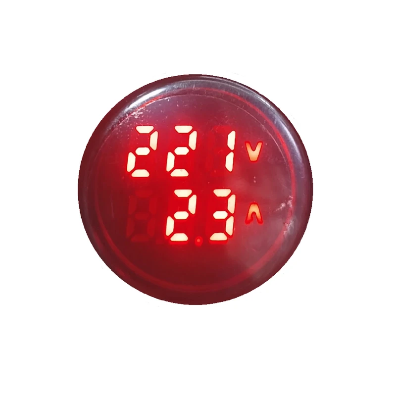 چراغ سیگنال ولتمتر و آمپرمتر جی بی اچ کد JBH/DI22-VA-R-R بسته چهار عددی