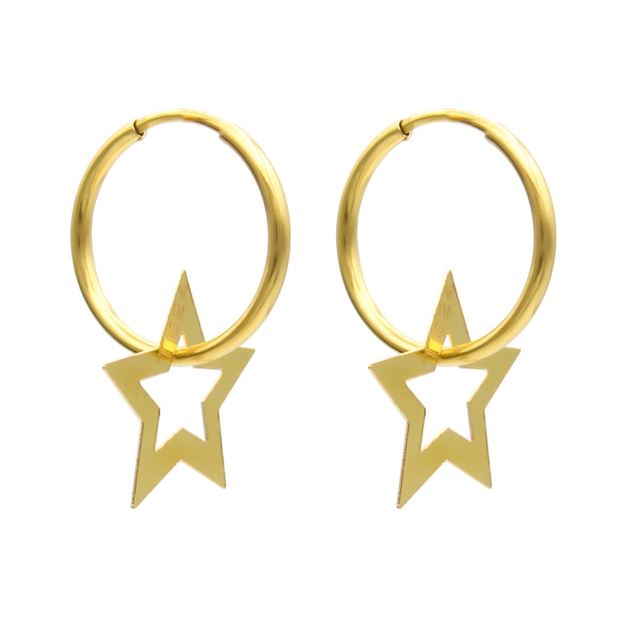 گوشواره طلا 18 عیار زنانه کاپانی مدل ستاره کد KE020 -  - 1
