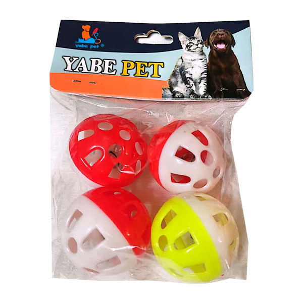 اسباب بازی سگ و گربه مدل توپ دو رنگ 416 بسته چهار عددی