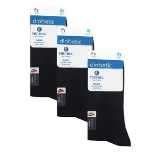 جوراب ساق بلند مردانه میچکا مدل دیابتی کد 1475 مجموعه 3 عددی
