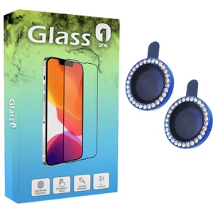 محافظ لنز دوربین گلس وان مدل نگین دار مناسب برای گوشی موبایل اپل IPhone 11