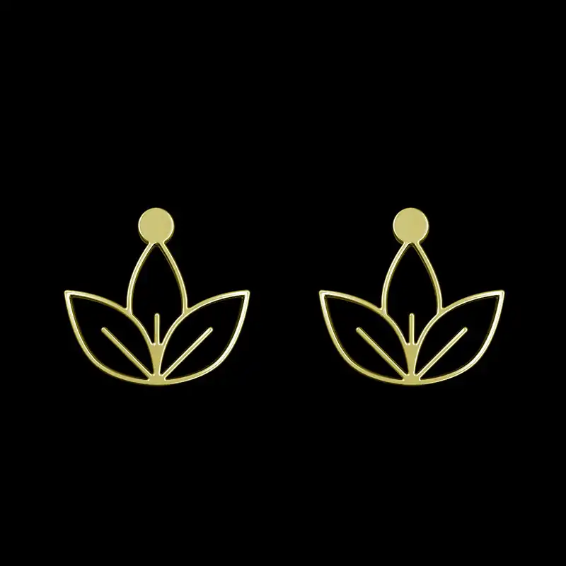 گوشواره طلا 18 عیار زنانه مدوپد مدل برگ کد GA1-15973