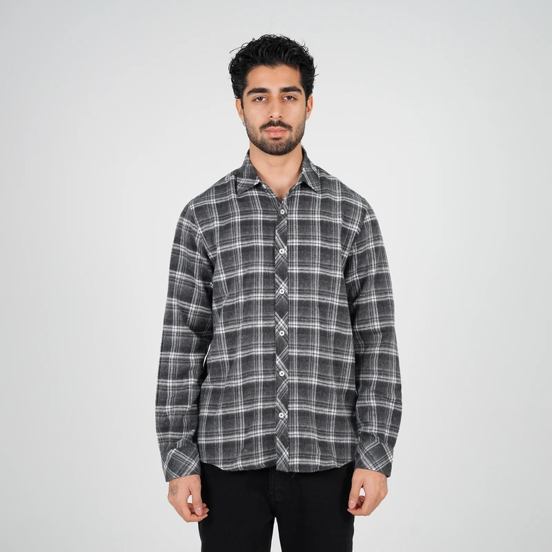 پیراهن آستین بلند یقه برگردان مردانه پاتن جامه مدل 04MC8528