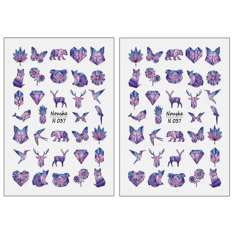 برچسب لنز ناخن مدل کهکشانی کد N037 مجموعه 2 عددی