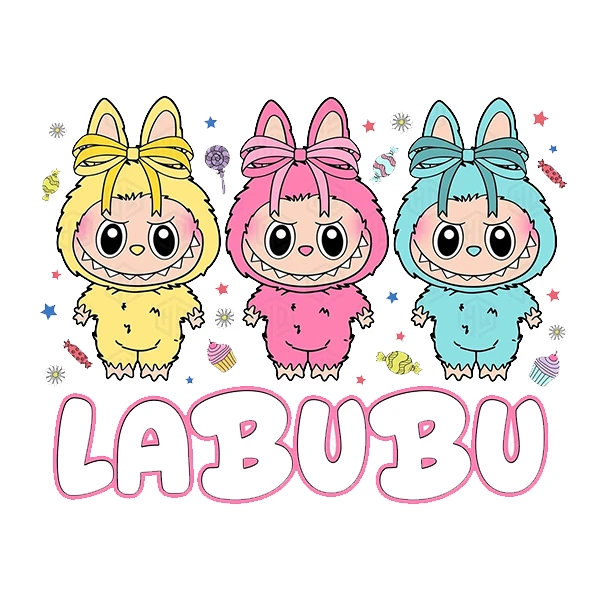 استیکر پارچه و لباس پاد آفرین طرح لبوبو کد 195